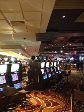 New refurbishment &amp; the existing gaming floor before refurbishment