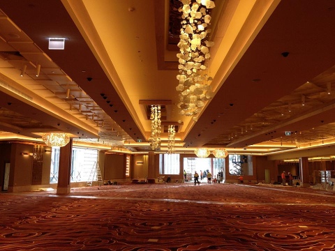 Grid Ceiling with painted Architectural Design Fibre Glass Drop Ceiling Tiles, Plasterboard Bulkheads and Architectural Design Fin Ceiling