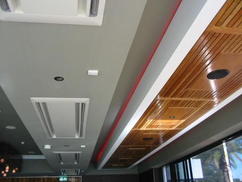 Front Bar – Timber, Plasterboard Ceilings &amp; Feature Light Bulkhead