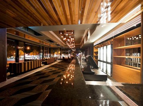 Front Bar – Timber, Plasterboard Ceilings &amp; Feature Light Bulkhead