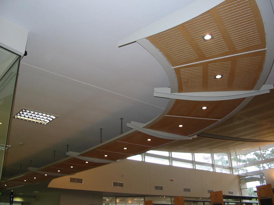 Main Library with Feature Acoustic Perforated Ply Ceilings